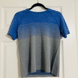 Blue and Gray Striped T-Shirt